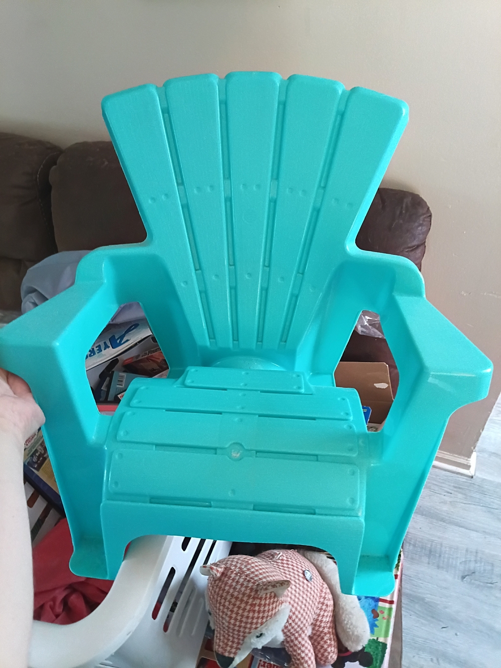Bright Teal Kids Adirondack Style Plastic Chair